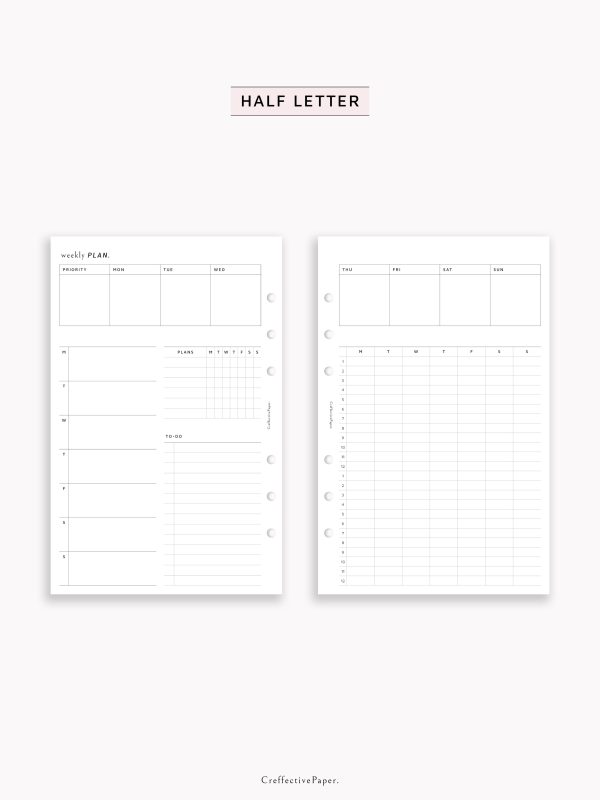 W129 | Weekly Planner, WO2P For Cheap