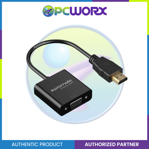 Promate proLink-H2V HDMI (M) to VGA (F) Display Adaptor Black on Sale