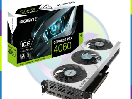 Gigabyte GV-N4060EAGLEOC-ICE-8GD OC RTX4060 17Gbps GDDR6 128 bit DP HDMI ATX GPU Video Card Fashion