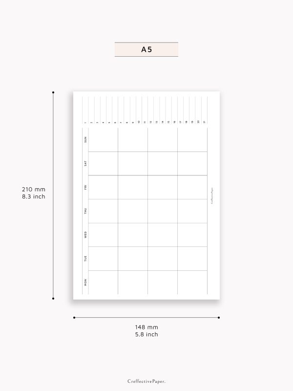 M129 | Horizontal Monthly Planner, MO2P Online