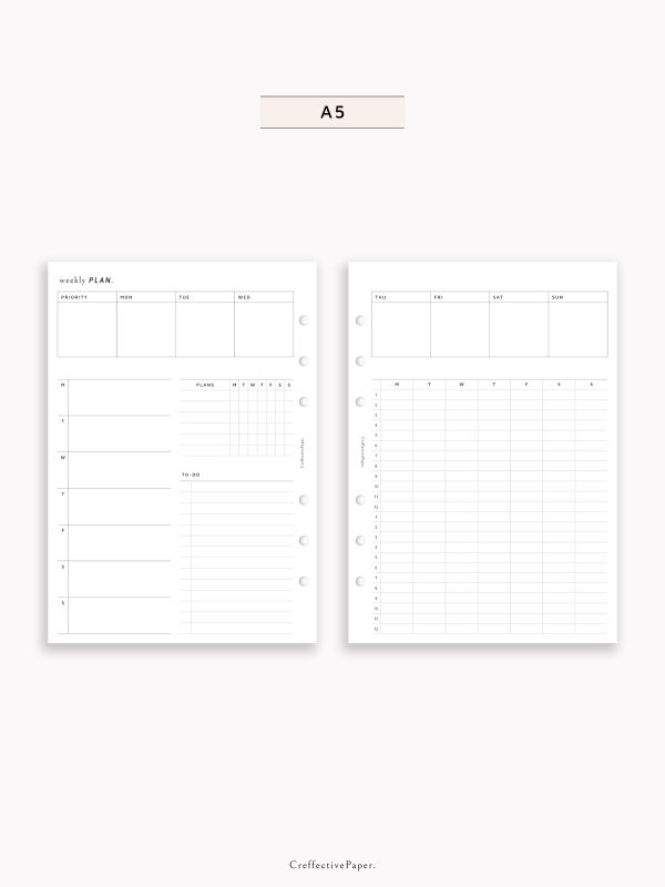 W129 | Weekly Planner, WO2P For Cheap