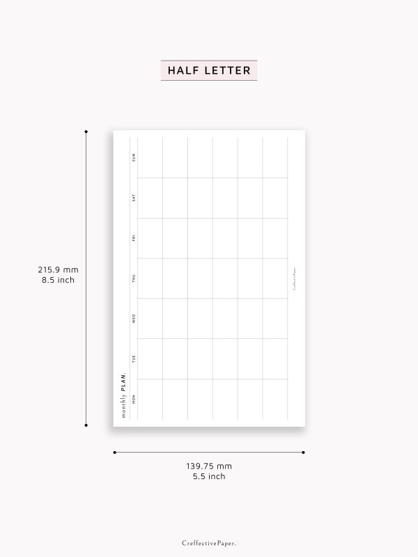 M130 | Monthly Planner (MO2P) Supply