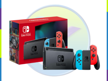 Nintendo Switch HAD-S-KABAH-PXT With Neon Blue and Neon Red Joy Controller Online