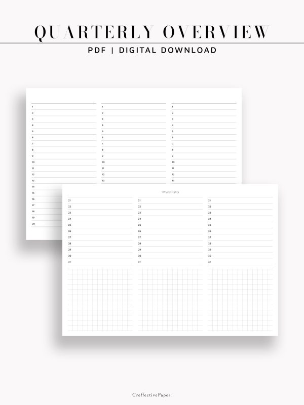 Y113 | Quarterly Overview, Horizontal Layout For Discount