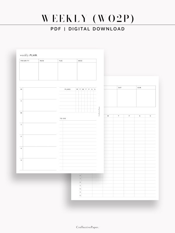 W129 | Weekly Planner, WO2P For Cheap